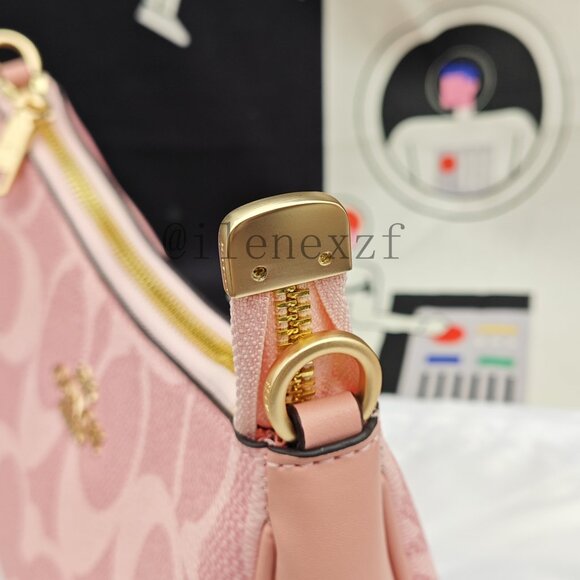 Coach Teri Shoulder Bag Signature Canvas Powder Pink - Picture 13 of 15